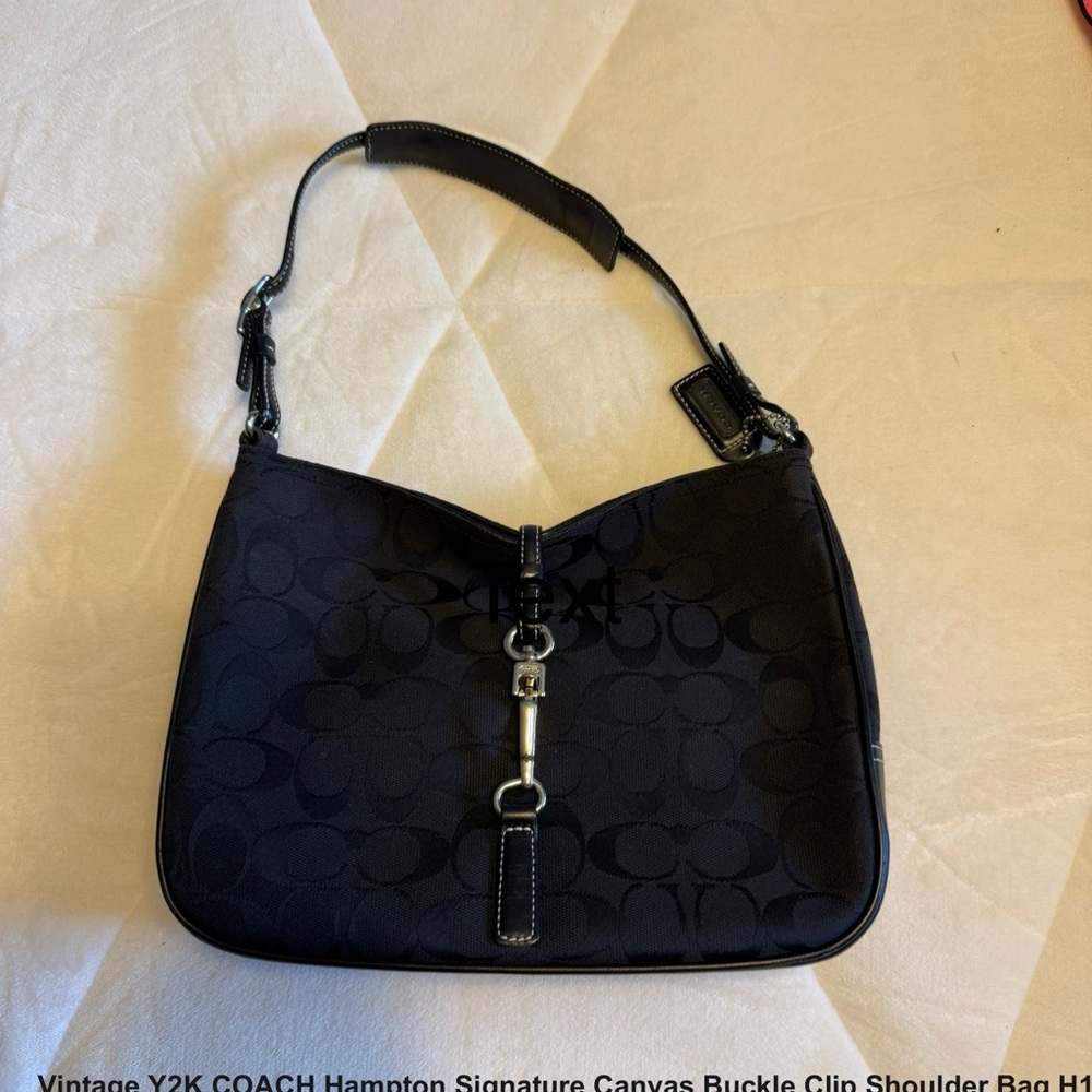 Coach Black Signature Canvas Shoulder Bag